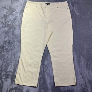 Mario Serrani Capri Pants Striped Cropped Pull On‎ Comfort Casual XL/EG Fits 34"